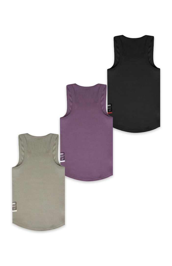 NT001 Ribbed Tank 3pk Earthy Luxe