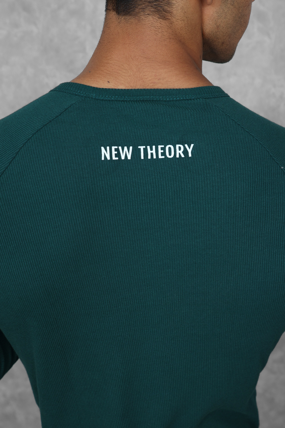 Muscle Up- Ribbed Henley T-shirts - Green
