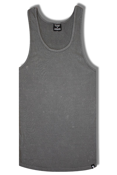 Washed Muscle-Up Ribbed Tank - Grey