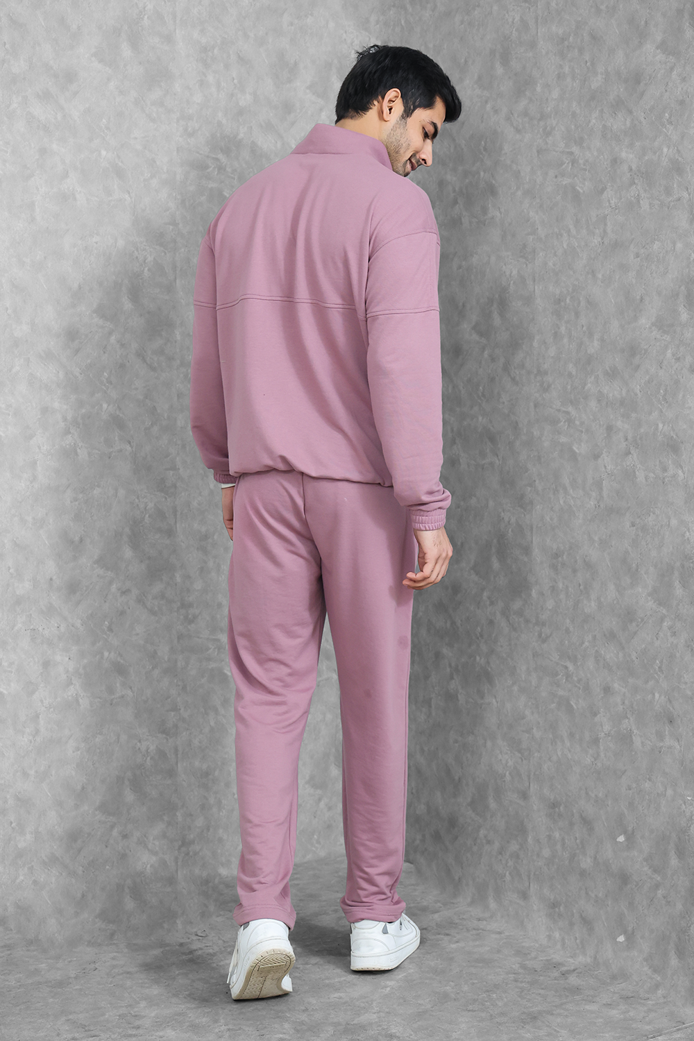 Studio Straight Fit Quarter Zip Jacket- Dark Lavender