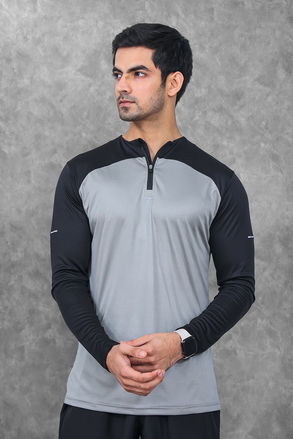 Active Two-Tone 1/4 zip - Grey/Black