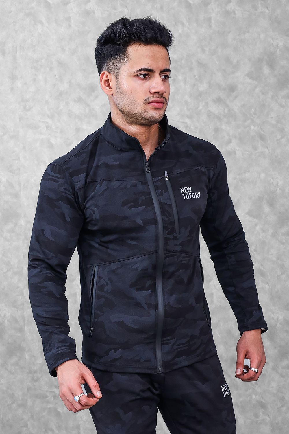 Camo Performance Jacket- Black