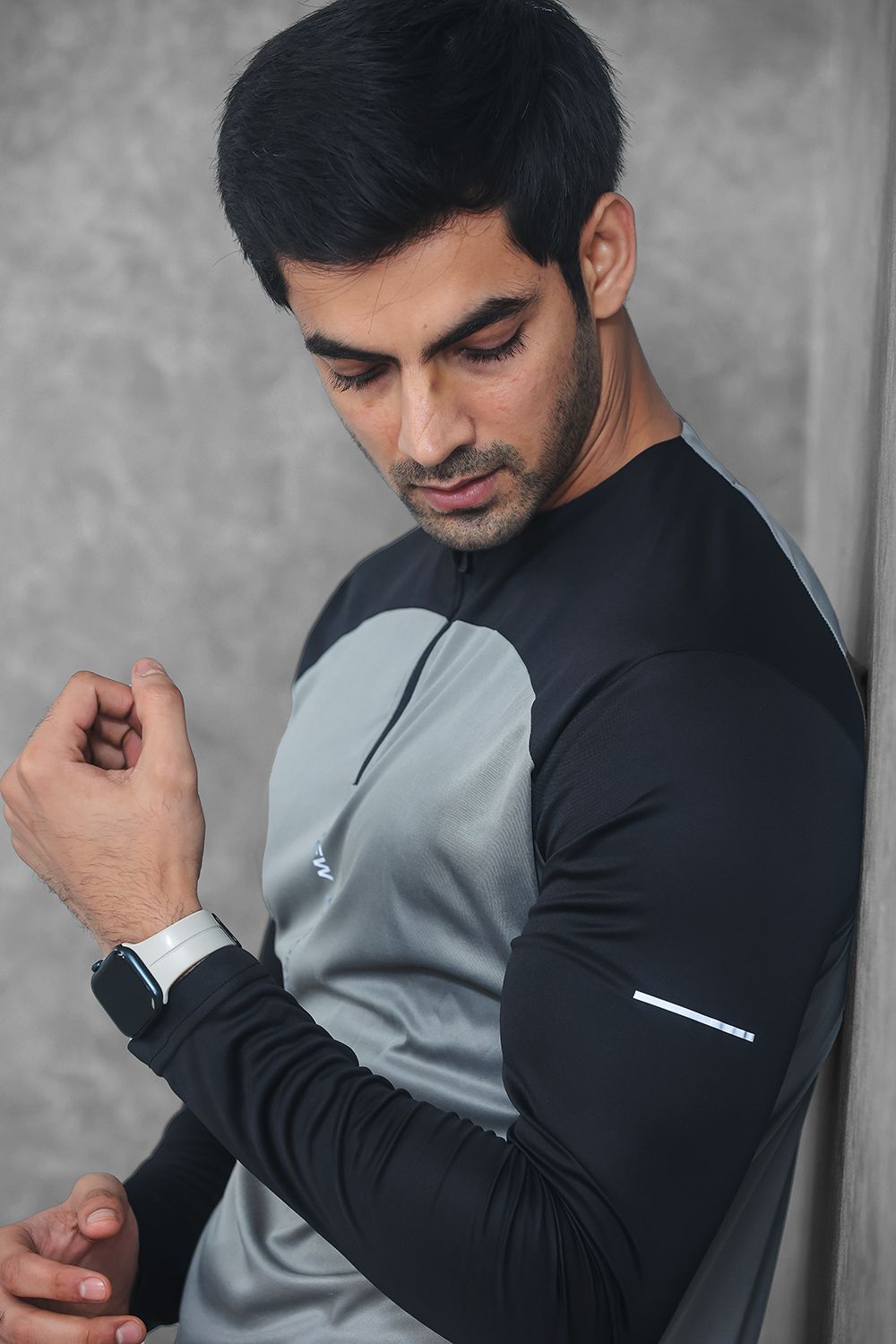 Active Two-Tone 1/4 zip - Grey/Black