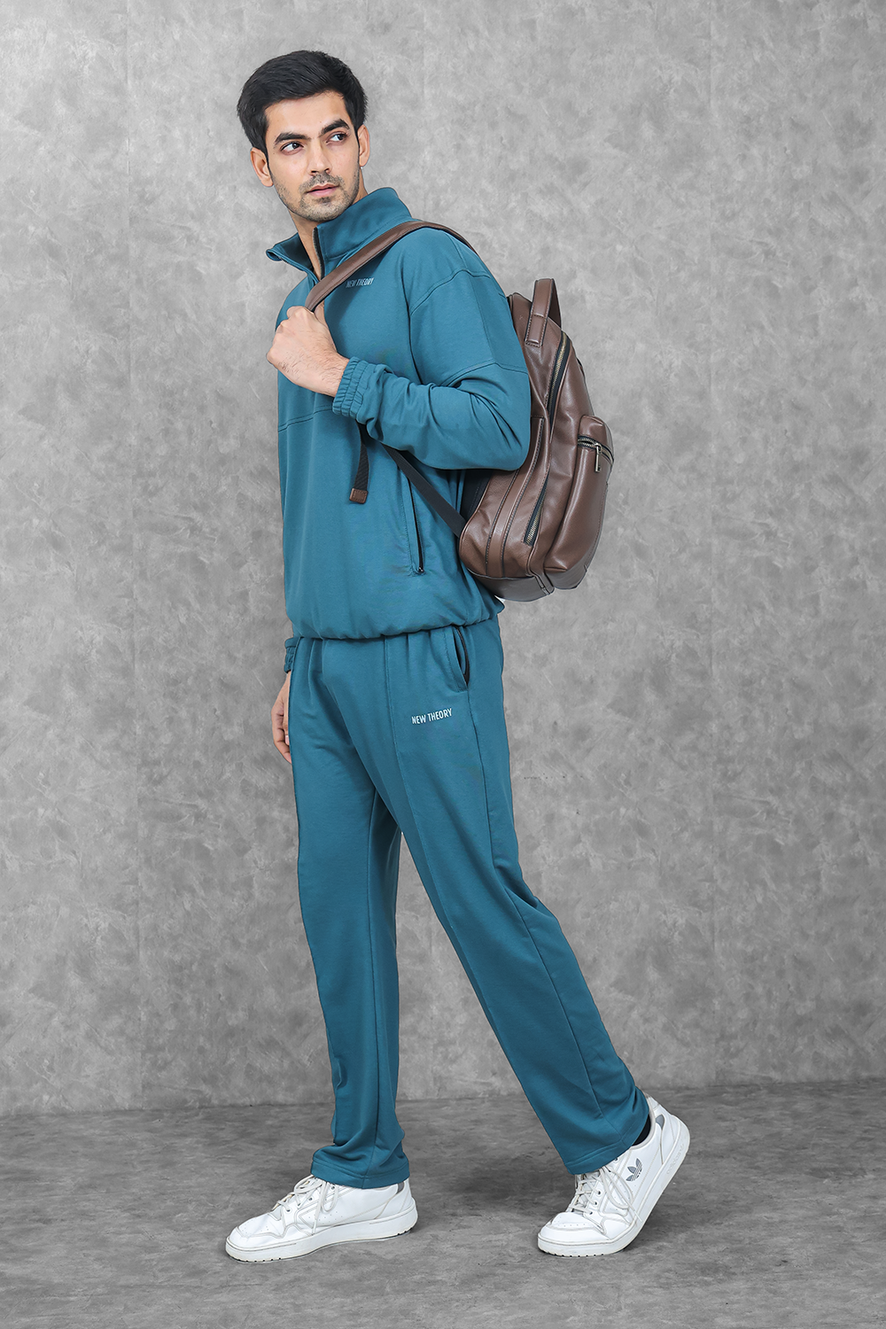 Studio Straight Fit Quarter Zip- Azure Teal