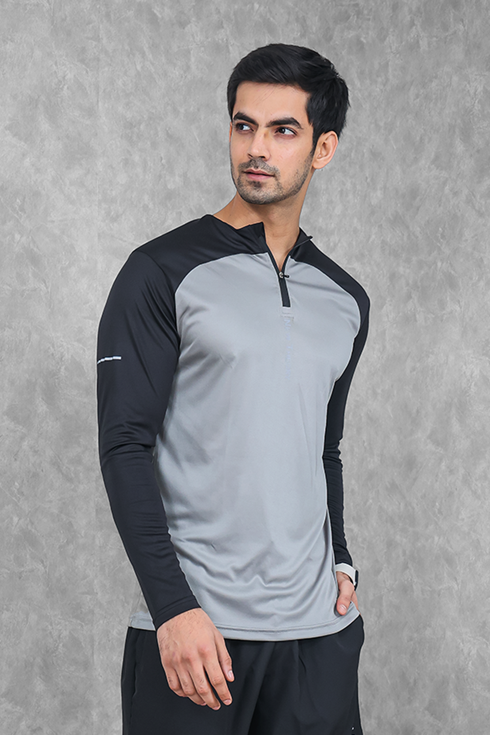 Active Two-Tone 1/4 zip - Grey/Black