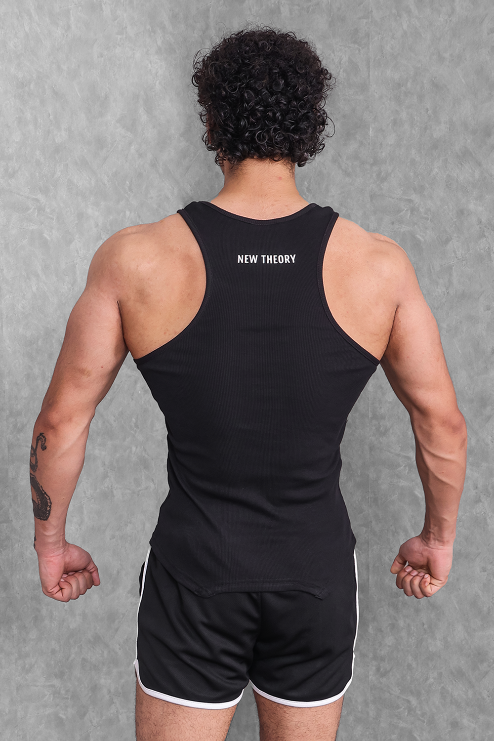 Muscle-Up Ribbed Tank - Black