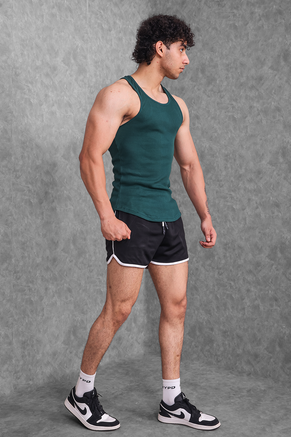 Muscle-Up Ribbed Tank - Green