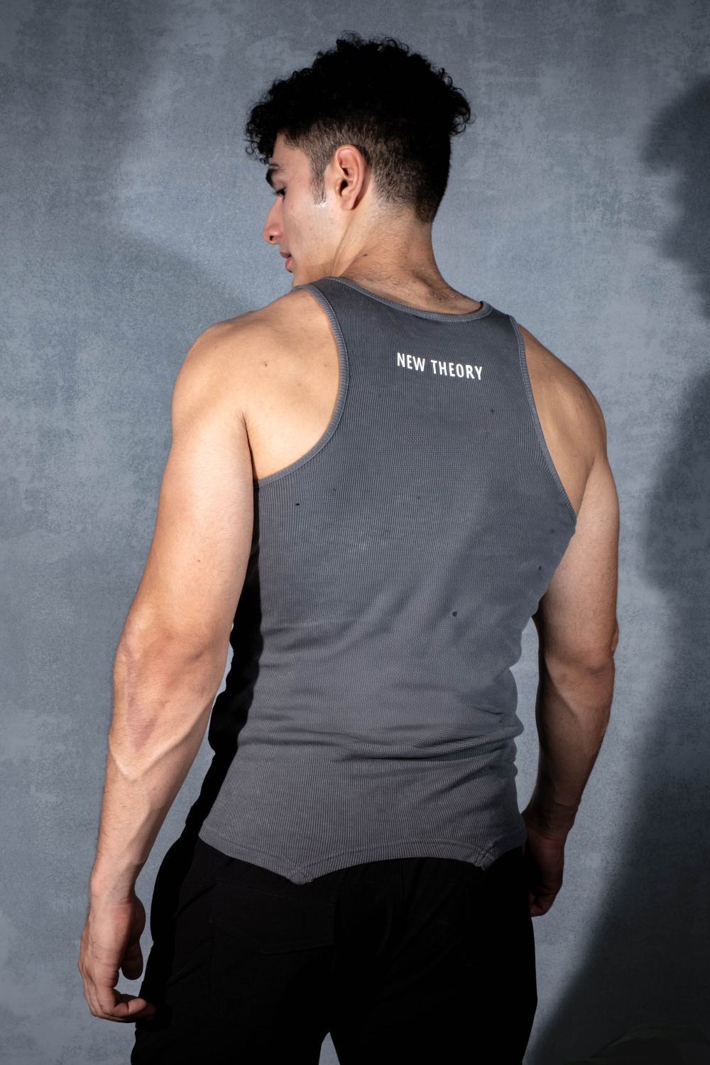 Carbon Straight Leg Pant - Black + Washed Muscle-Up Ribbed Tank Grey