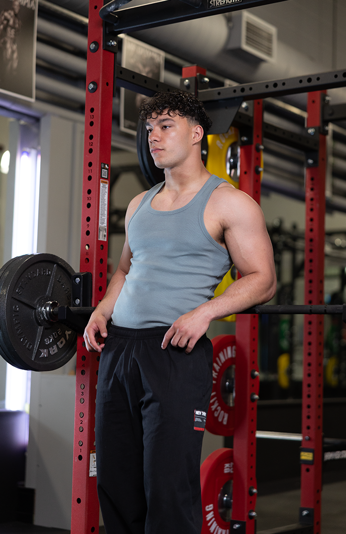 NT001 Ribbed Tank Lead Blue