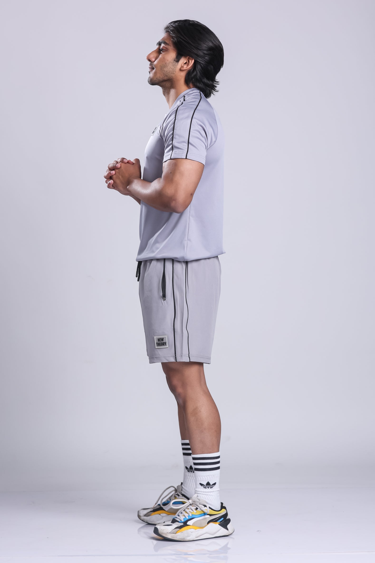 Essential Performance T-shirt & Shorts Set- Grey