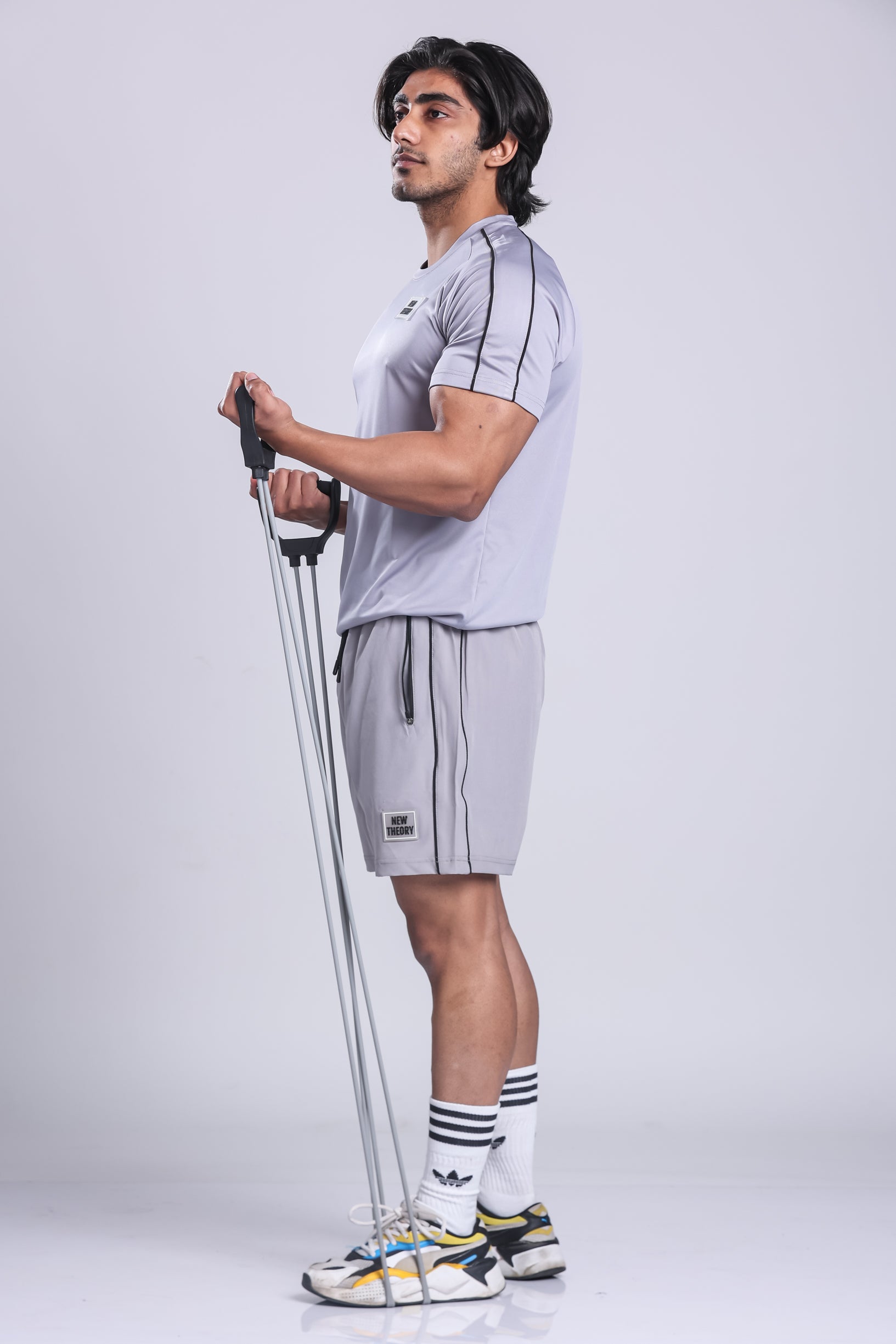 Essential Performance T-shirt & Shorts Set- Grey