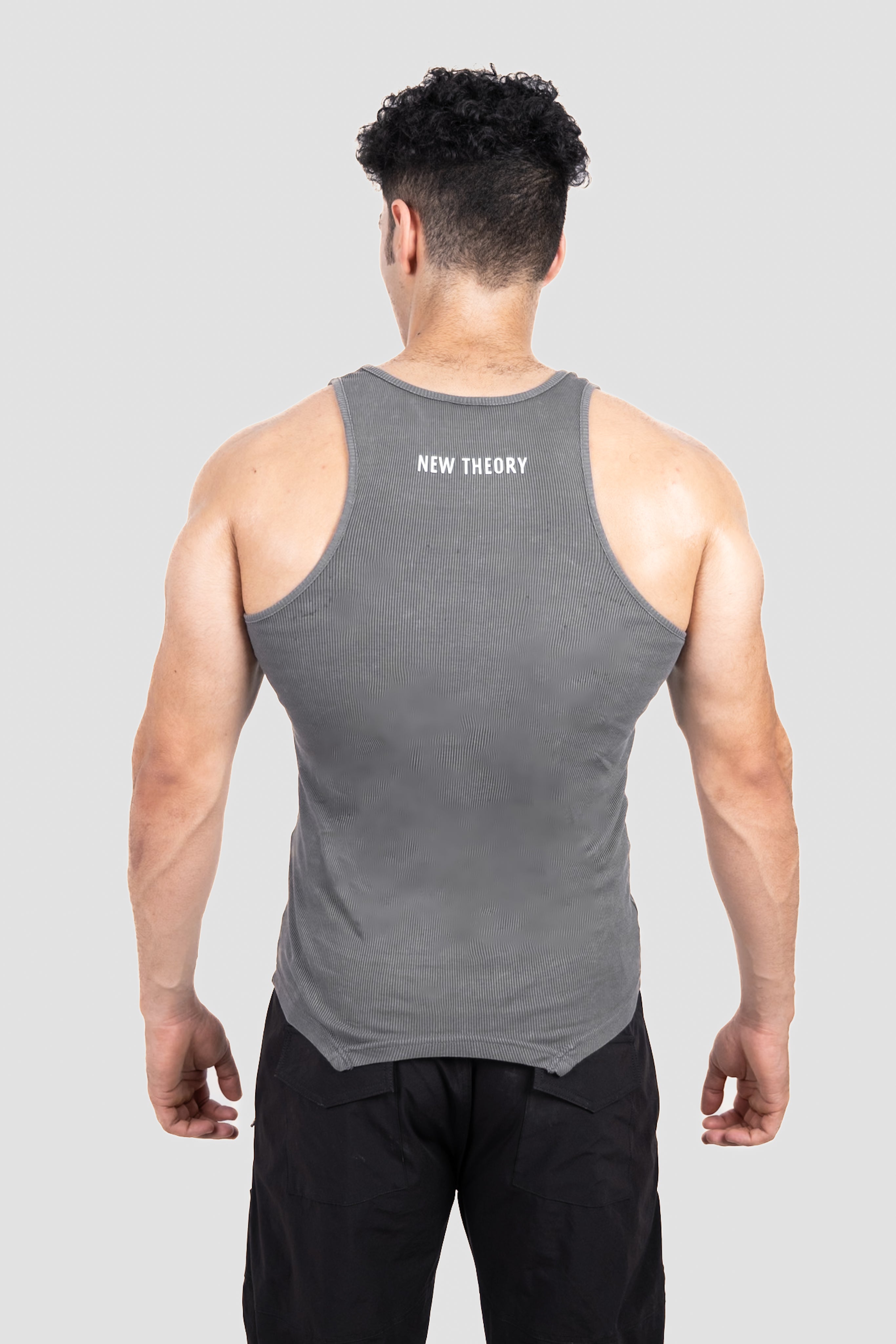 Carbon Straight Leg Pant - Black + Washed Muscle-Up Ribbed Tank Grey