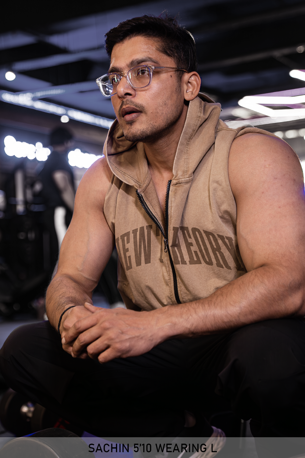 Carbon Straight Leg Pant - Black & Washed Sleeveless Zip Hoodie Mocha Brown