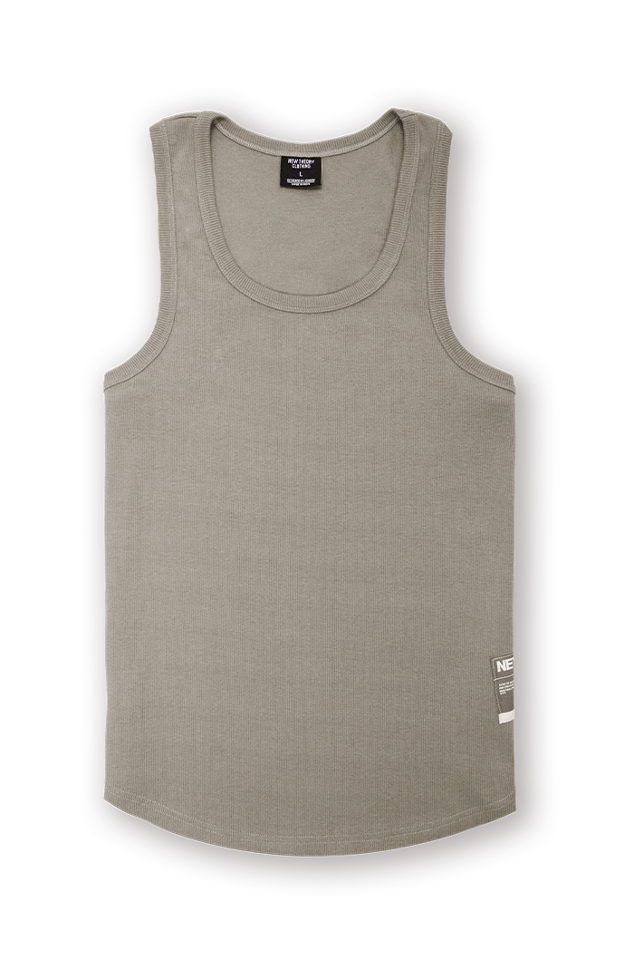 NT001 Ribbed Tank Beige