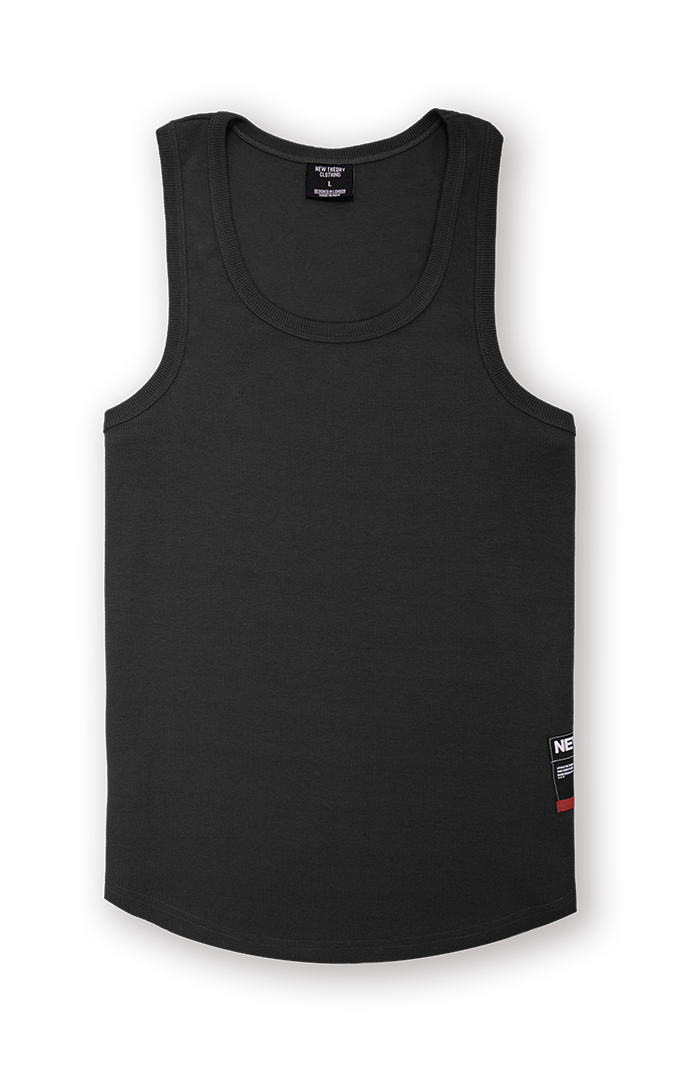 NT001 Ribbed Tank Black